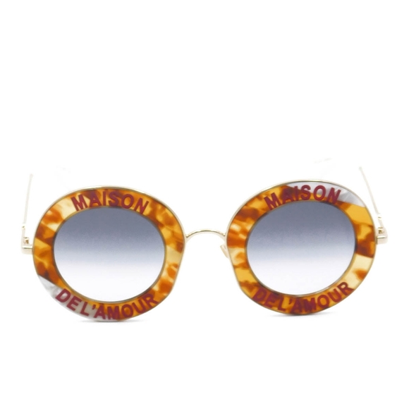 NEW GUCCI ROUND SUNGLASSES GG0113S 010 GUCCI UNISEX EYEWEAR LIMITED EYEWEAR - Picture 7 of 8